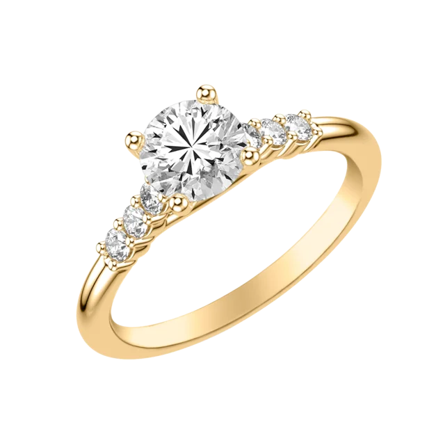 yellow gold pave engagement rings