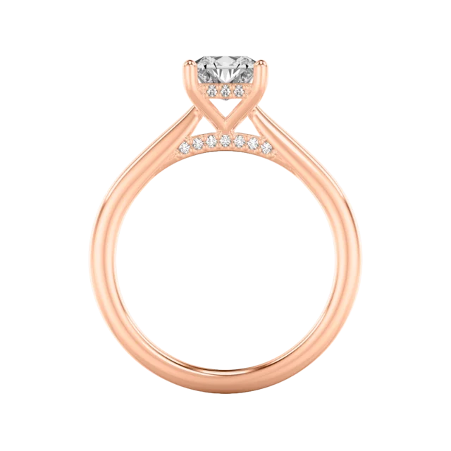 rose gold hidden halo engagement rings