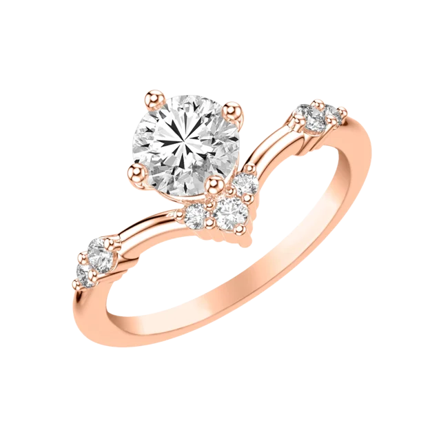 rose gold unique engagement rings
