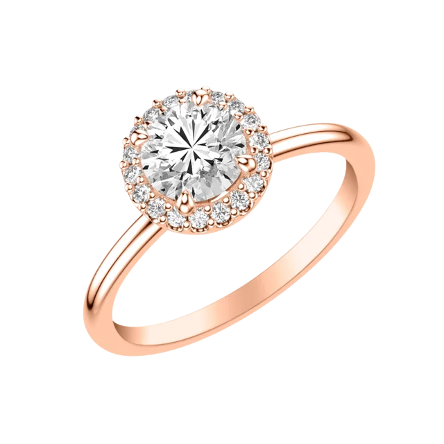 rose gold halo engagement rings