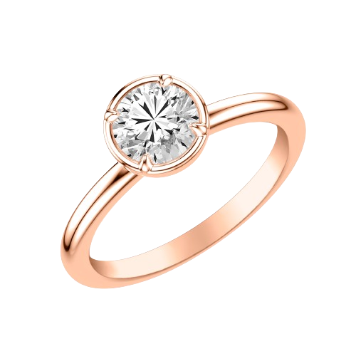 rose gold bezel engagement rings