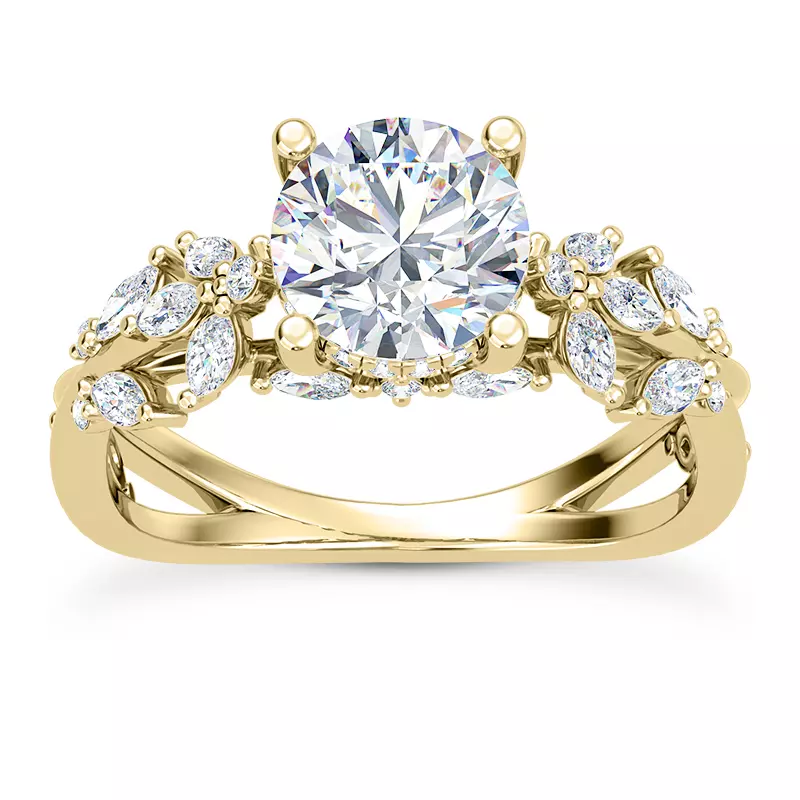 Butterfly And Bee Vine Twist Engagement Ring .webp