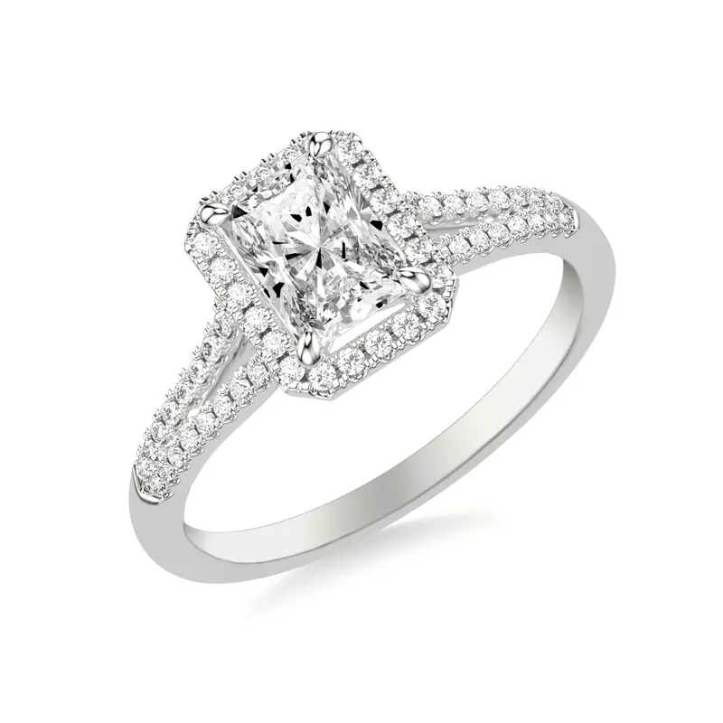 Sky Halo with Split Pavé Band Engagement Ring.webp