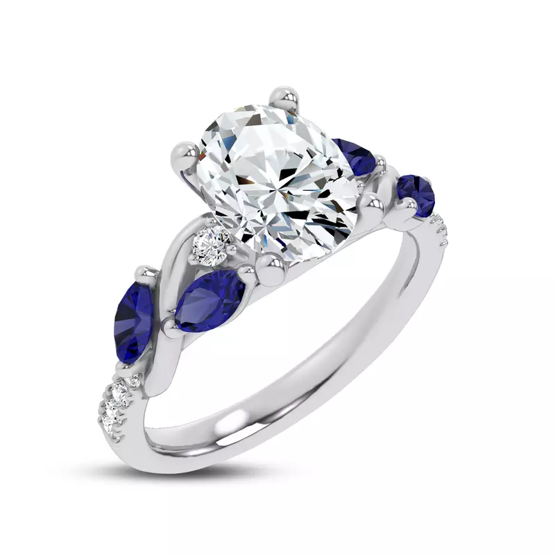 Hayden Curved Vine Sapphire And Diamond Engagement Ring.webp