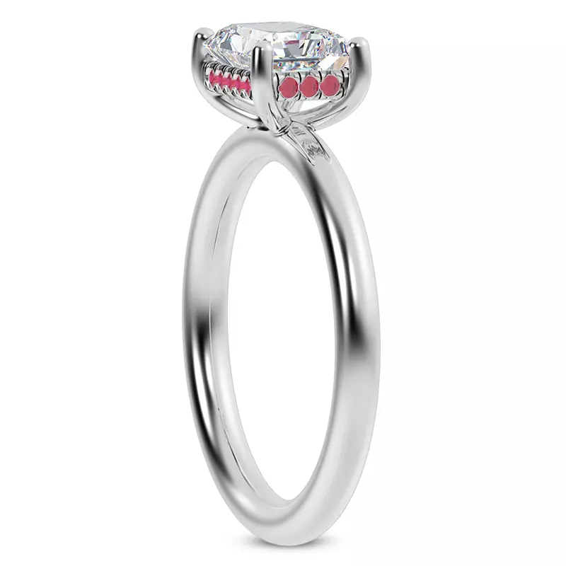 Colore Ruby Hidden Halo Engagement Ring