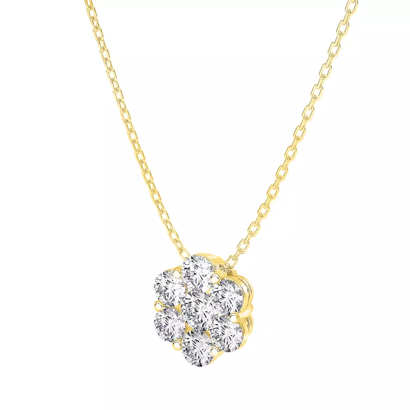 Floral Lab Diamond Cluster Pendant .webp