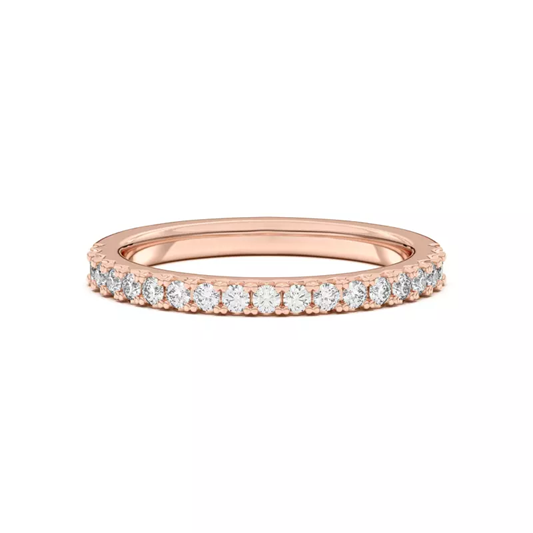 Mabel Classic Pavé Band in rose gold settings