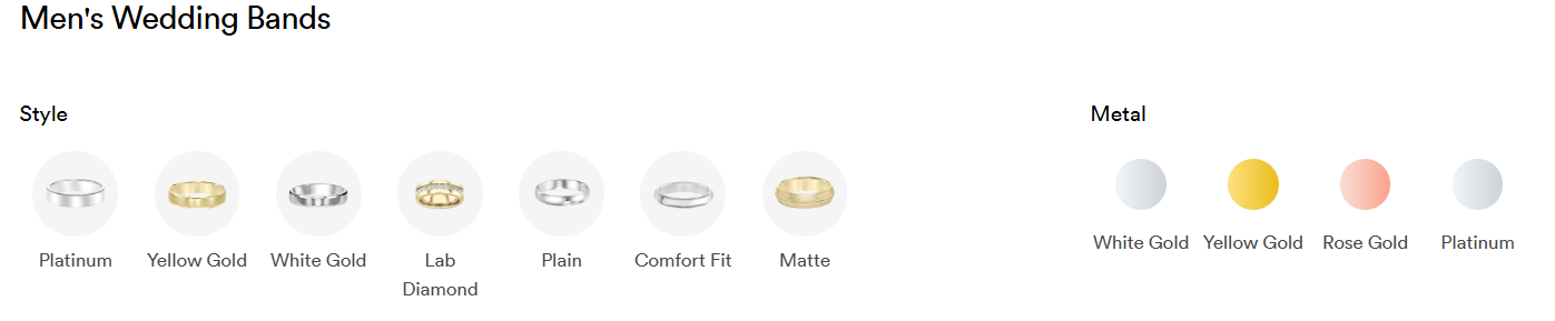 Men Wedding Bands Metal Options