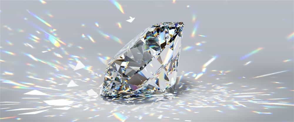 Lab grown diamond showing its brilliance and fire