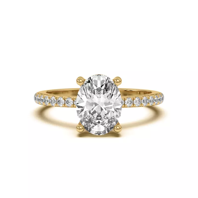 White diamond against a white background with a white gold or platinum metal