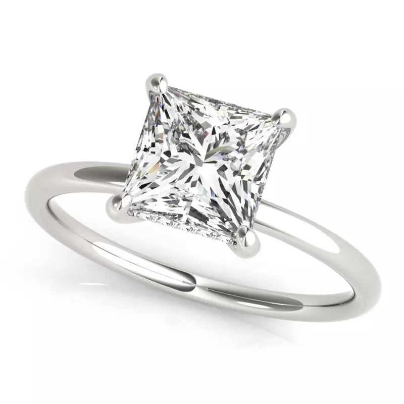 three stone princess cut diamond ring
