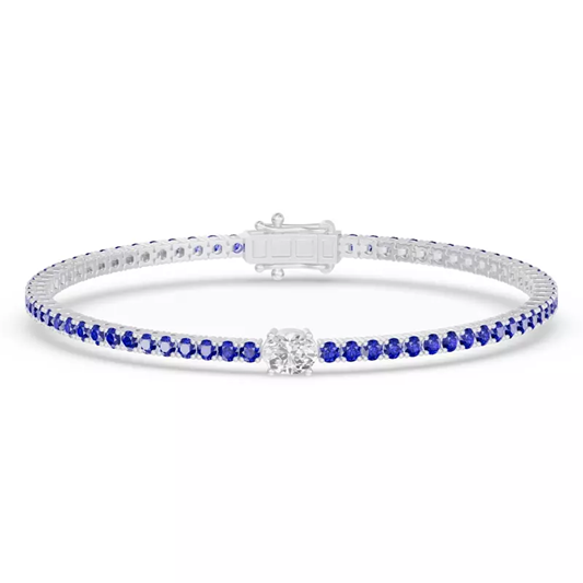 Rare Carat's best-selling Lunava Sapphire & Oval Lab Diamond Tennis Bracelet available with Black Friday discounts