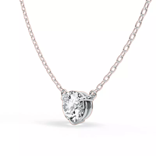 Rare Carat's best-selling 3-Prong Lab Diamond Solitaire Necklace in 14K White Gold, available with Black Friday discounts