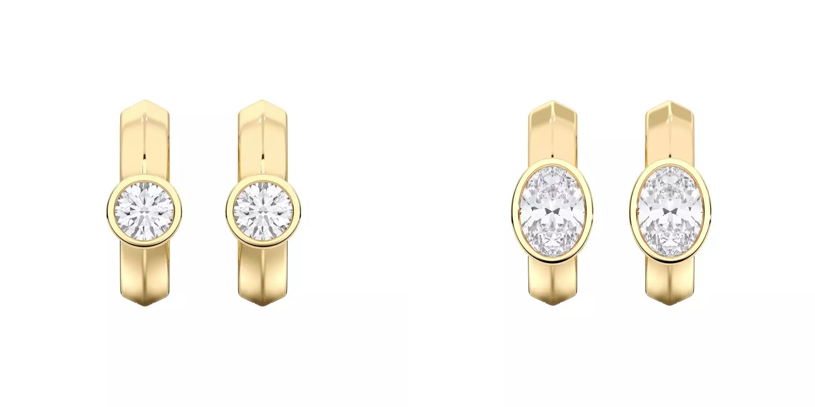 Black Friday diamond hoop earrings showcasing how switching from round to oval diamonds transforms a classic design into a modern, timeless style