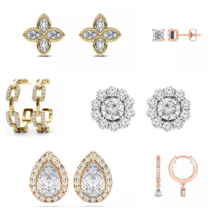Composite image of best sellers from Rare Carat's Black Friday Diamond Earring Collection