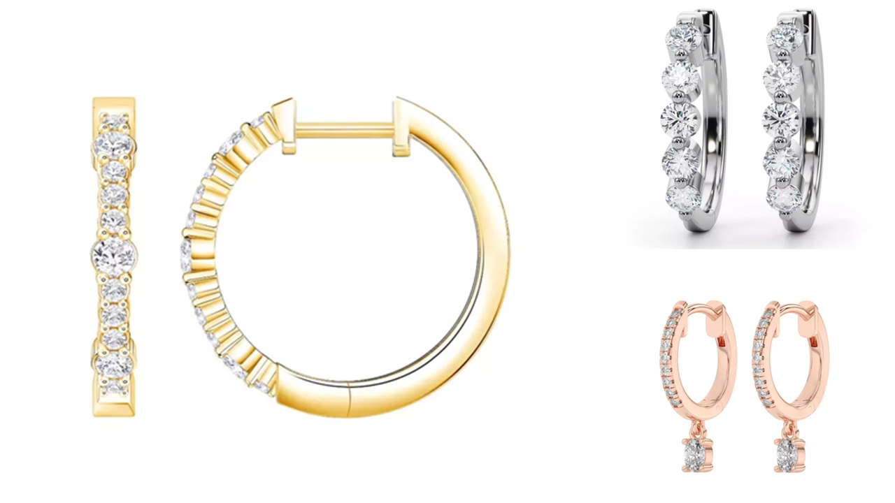 Composite image of best-selling Black Friday Diamond Hoop Earring Collection From Rare Carat