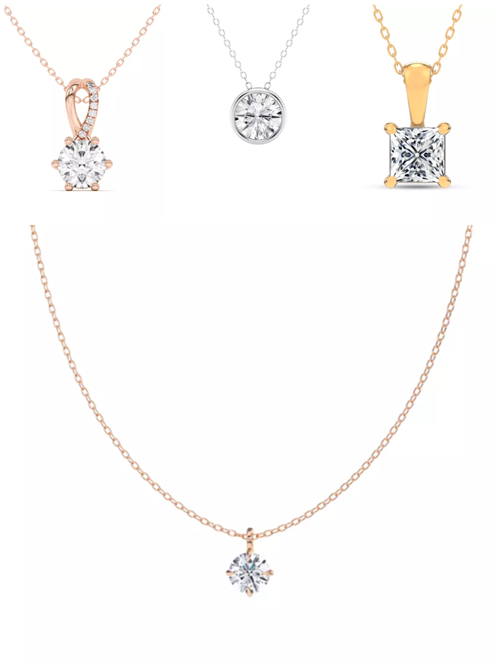 Best-selling peices from Rare Carat's Small Diamond Necklace Collection, available with Black Friday discounts