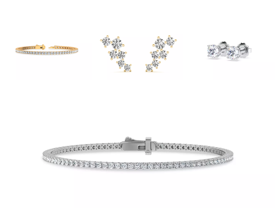 Composite image of the best diamond jewelry collection of Rare Carat for Valentine's Day 2026