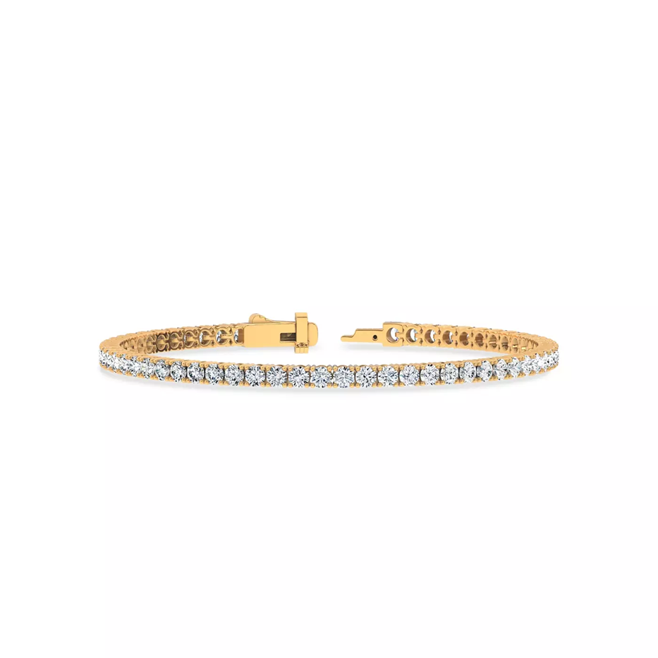 Four-prong Lab Diamond Tennis Bracelet displayed on a white background is a popular Valentine's Day gift