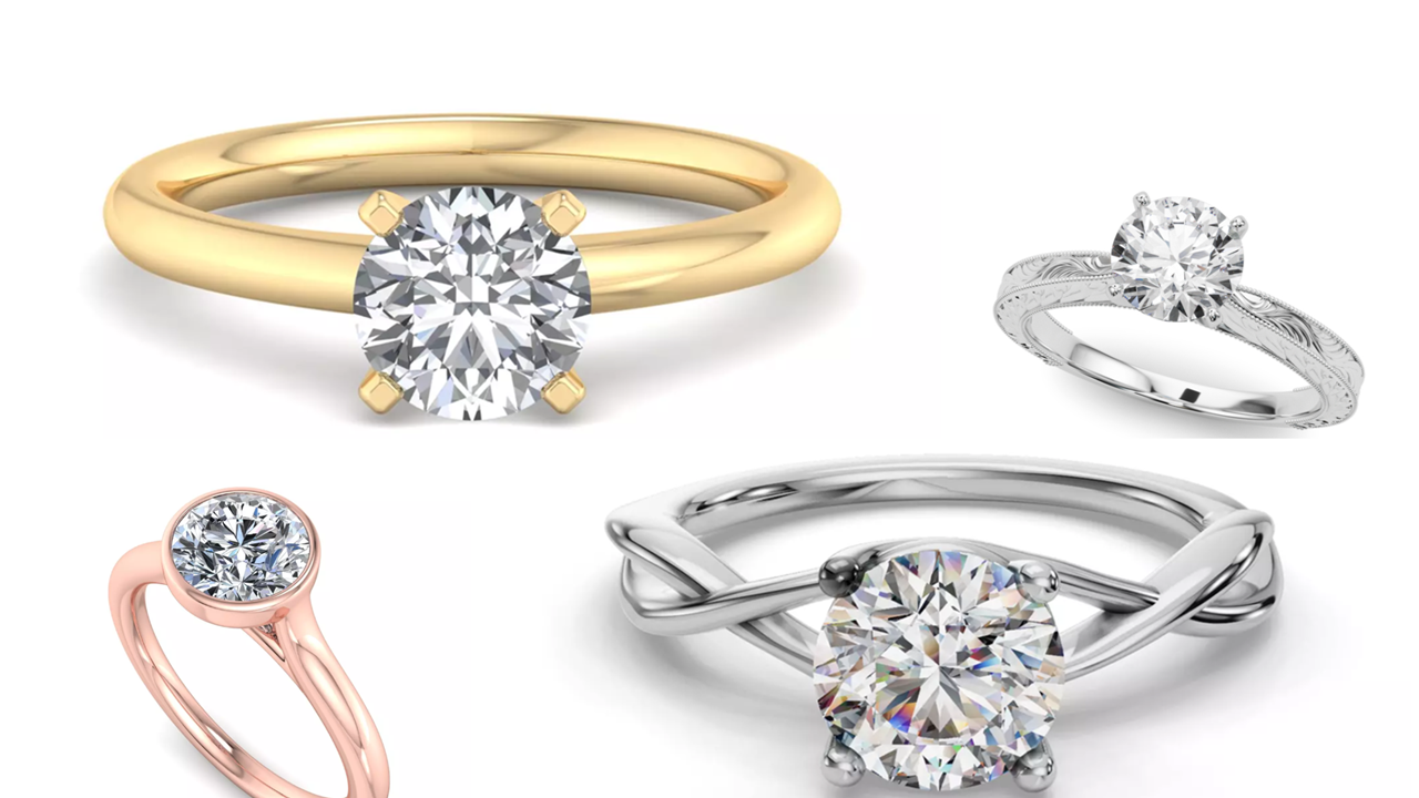 Composite image of best-selling Solitaire Engagement Rings Collection for Valentine's Day 2026