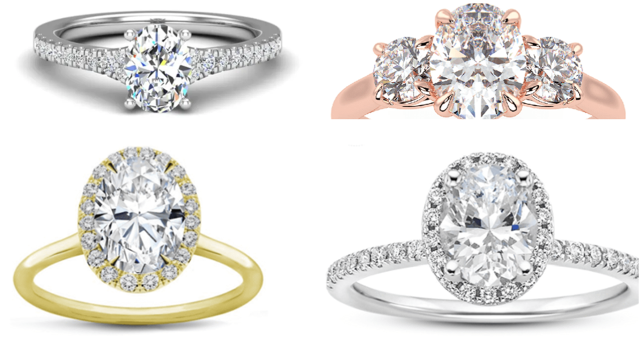 Composite image of best-selling Oval Engagement Ring for Valentine's Day jewelry gift