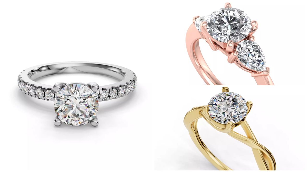 Composite image of best-selling diamond rings from Rare Carat