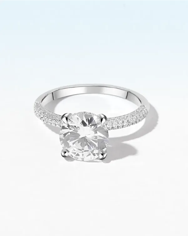 Pavé diamond engagement ring from Rare Carat - 18k white gold setting