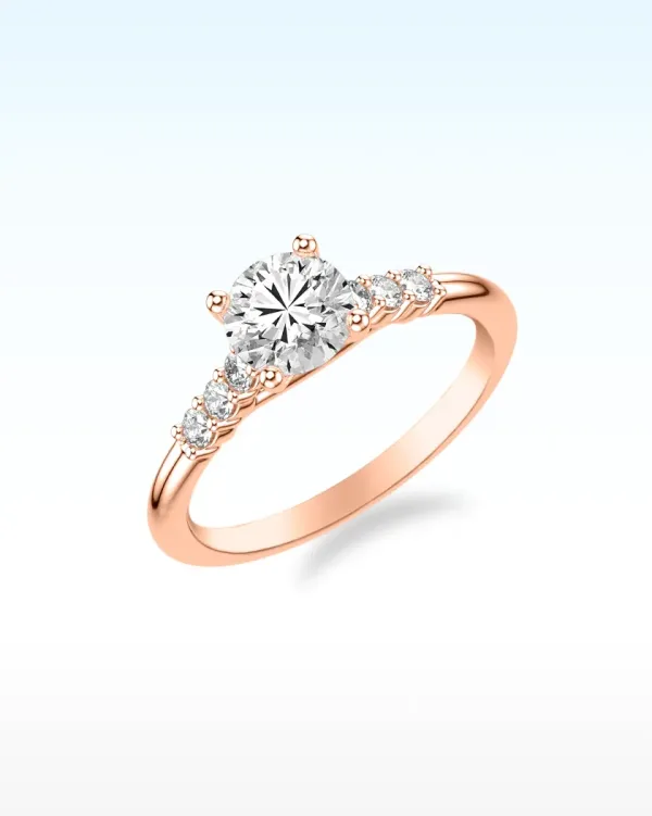 Rose Gold engagement ring on 2 carat diamond