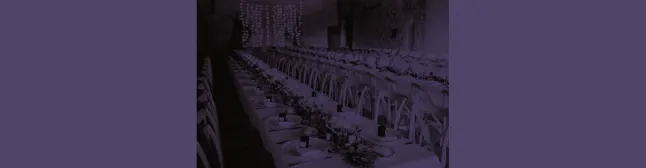 blog header with chairs lining long tables