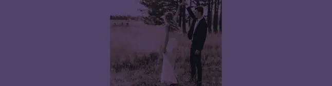 blog header bride and groom in a field