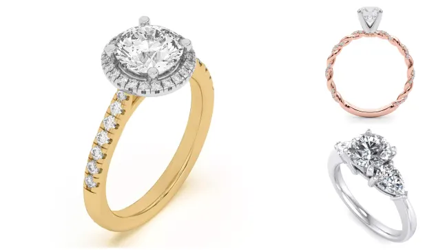 Composite image of bestsellers diamond rings from Rare Carat, one of the best online stores for engagement rings 