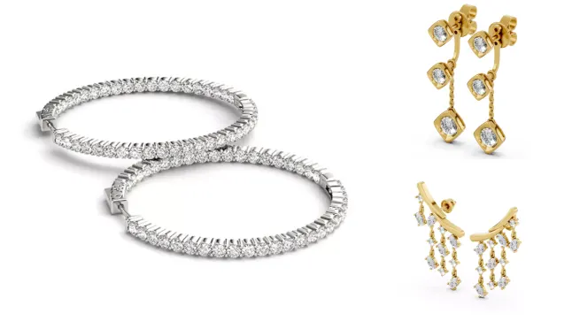 Composite image of bestsellers from Rare Carat, one of the best places to buy diamond earrings for gifts