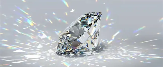 A lab diamond reflecting light, highlighting its fire and brilliance