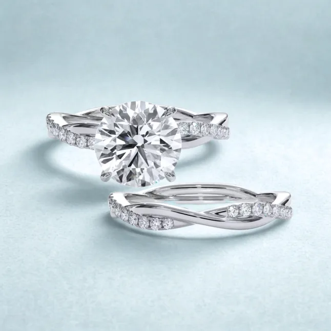 Two diamond rings in white gold setting