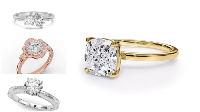 Composite image of best-selling Engagement Rings for Valentine's Day proposal