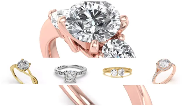 Composite image of Best selling diamond rings from Rare Carat, the best place to buy diamond rings