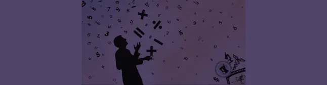 blog header of person juggling math equations
