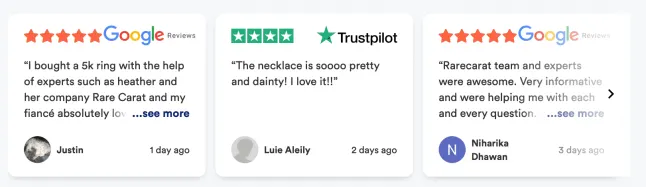 Reviews from customers on Rare Carat 