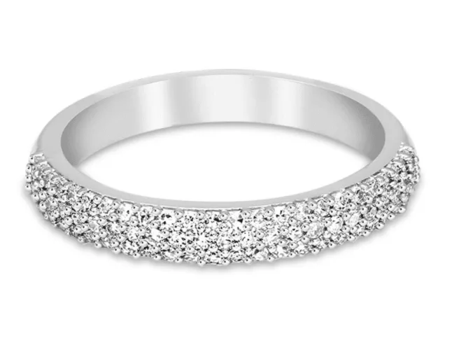 A multi-row pave wedding band 