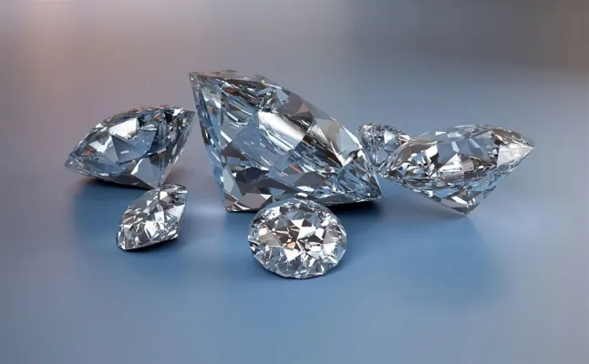collection of diamonds on table