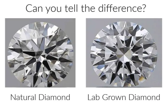 Lab grown diamonds vs Natural diamonds side by side
