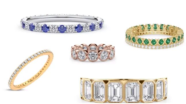 Bestselling eternity rings from Rare Carat, one of the best places to buy eternity rings