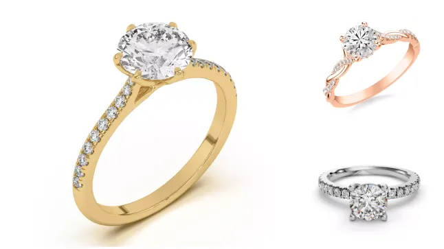 Composite image of bestsellers from Rare Carat, one of the best places to buy lab-grown diamond rings