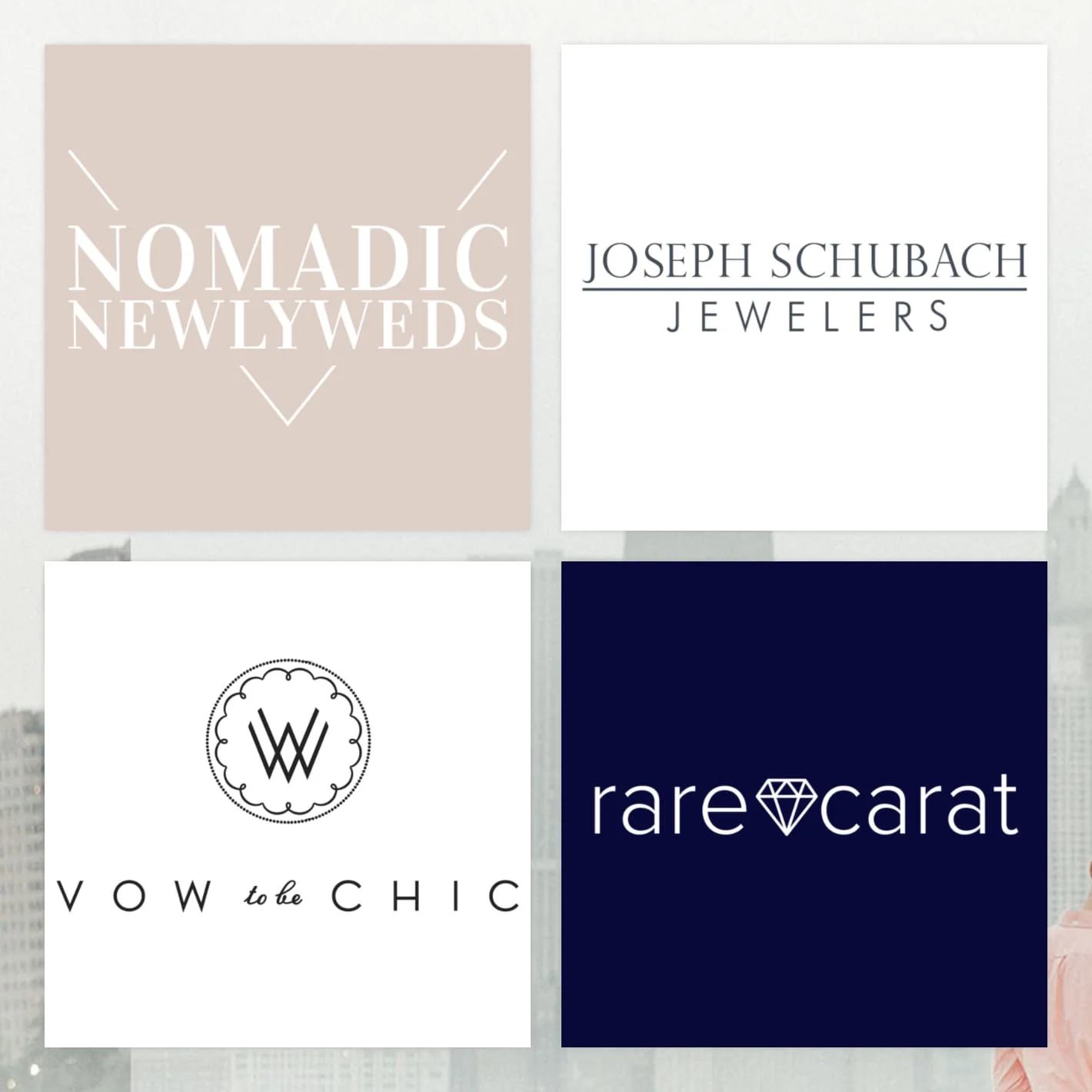 Composite image featuring various online jewelers