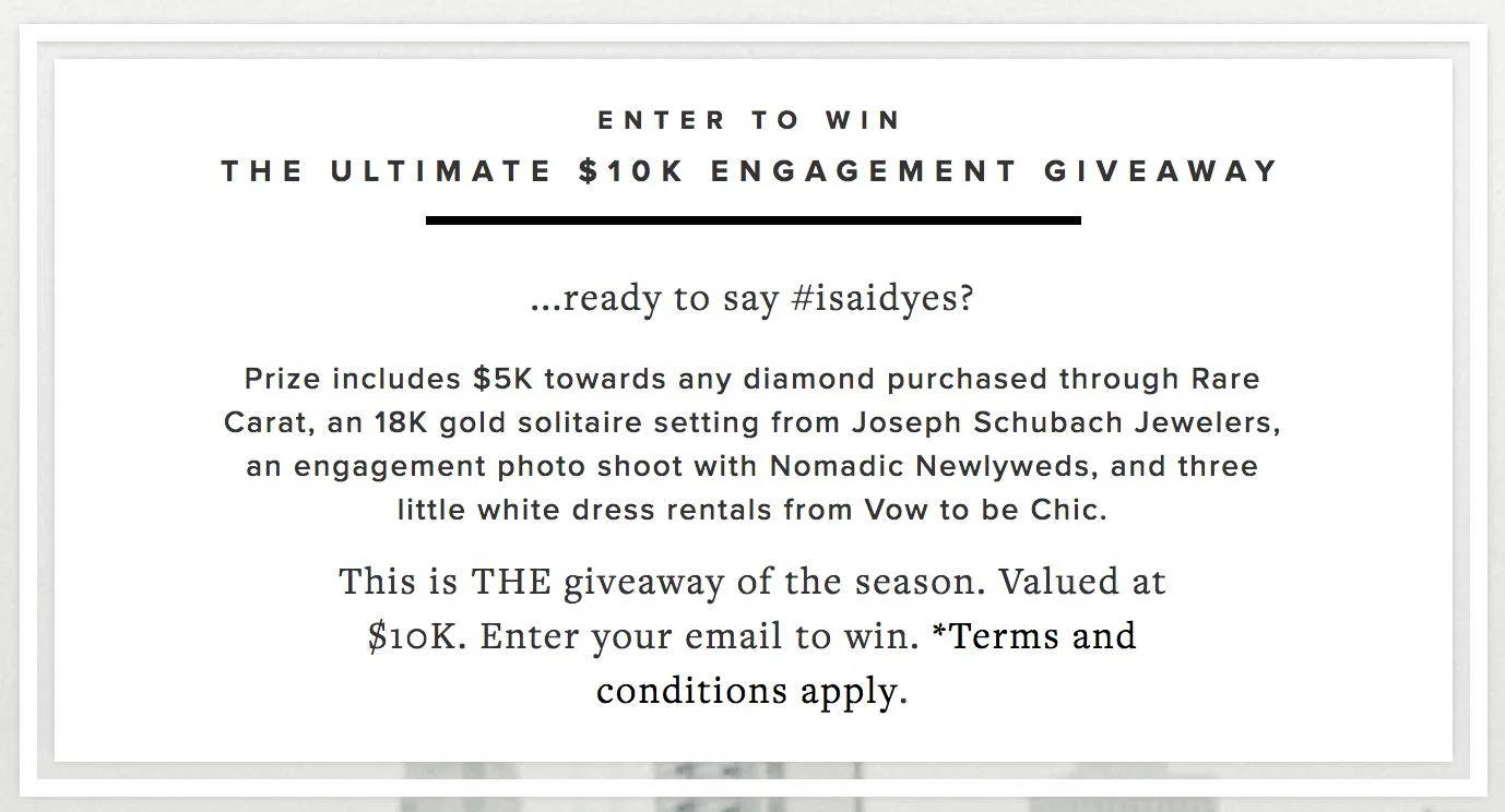 The Ultimate $10K Engagement Giveaway