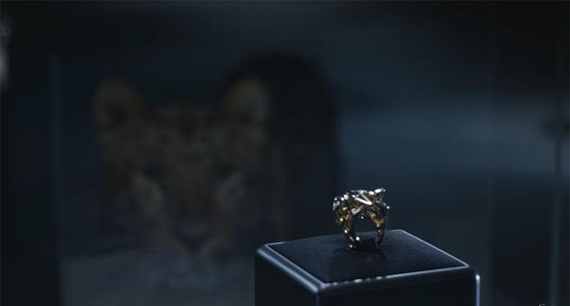A screenshot from a video on Cartier’s YouTube channel advertising the Panthère collection