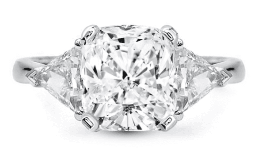 three stone cushion cut