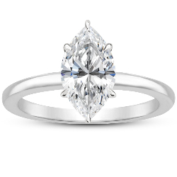 A marquise cut diamond ring in white gold setting