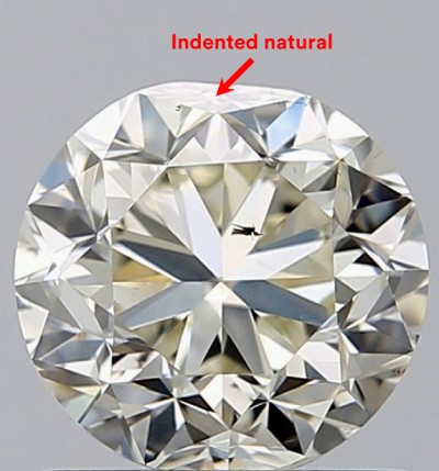 indented natural in a diamond