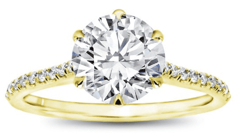 pave yellow gold ring
